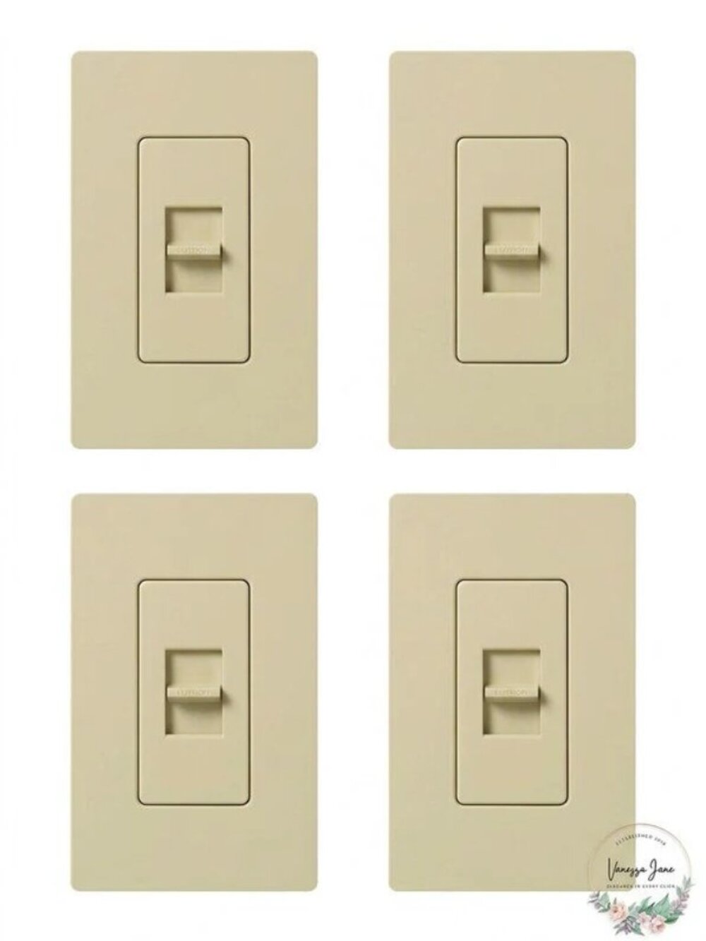 Lutron LG-600H-IV 600W Single-Pole Slide-To-Off Dimmer Ivory (4 Pack) [MR156-UG4